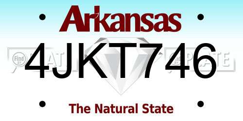 4JKT746 Arkansas License Plate