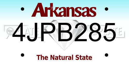 4JPB285 Arkansas License Plate