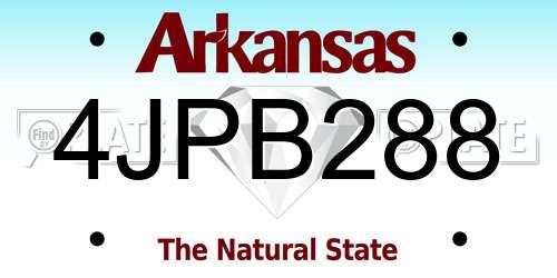4JPB288 Arkansas License Plate