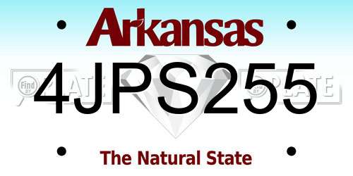 4JPS255 Arkansas License Plate