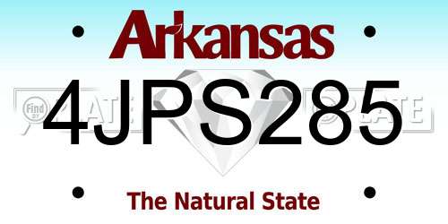 4JPS285 Arkansas License Plate