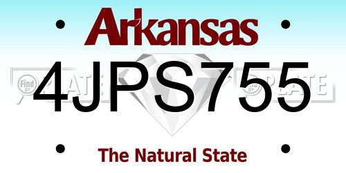 4JPS755 Arkansas License Plate