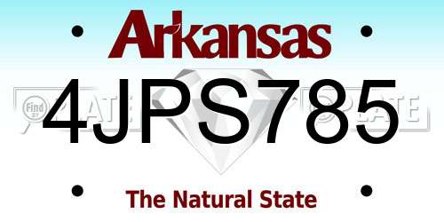 4JPS785 Arkansas License Plate