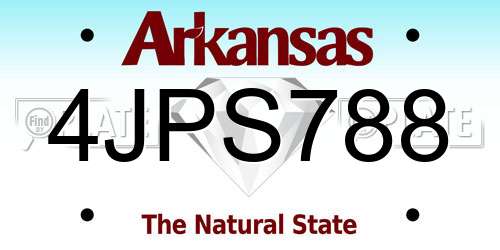 4JPS788 Arkansas License Plate