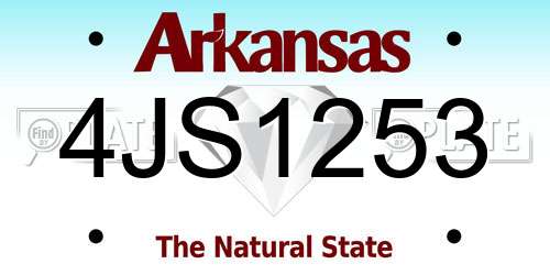 4JS1253 Arkansas License Plate