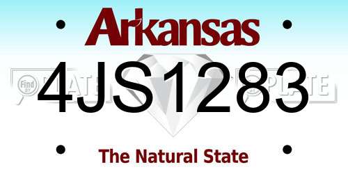 4JS1283 Arkansas License Plate