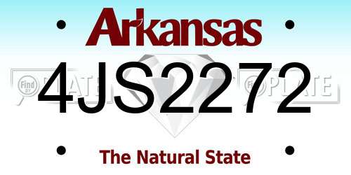 4JS2272 Arkansas License Plate