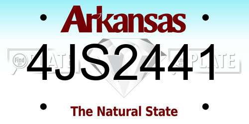4JS2441 Arkansas License Plate