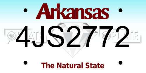 4JS2772 Arkansas License Plate