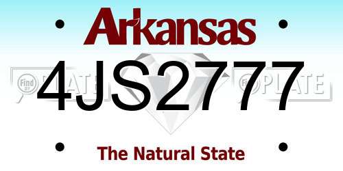4JS2777 Arkansas License Plate