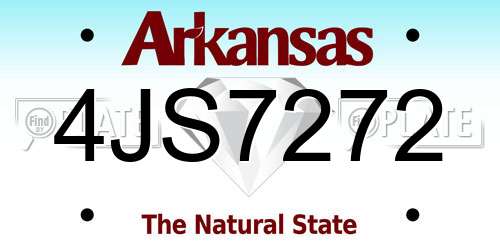 4JS7272 Arkansas License Plate