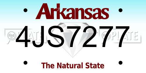 4JS7277 Arkansas License Plate