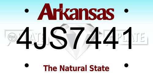 4JS7441 Arkansas License Plate