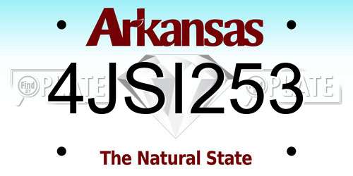4JSI253 Arkansas License Plate
