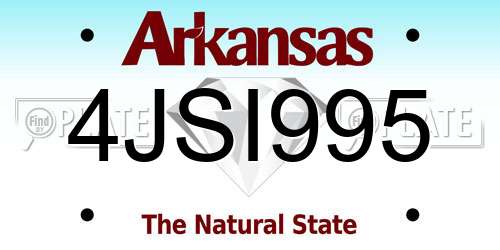4JSI995 Arkansas License Plate