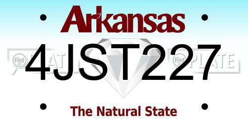 4JST227 Arkansas License Plate