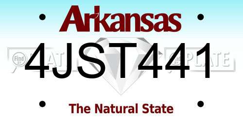 4JST441 Arkansas License Plate