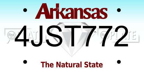 4JST772 Arkansas License Plate