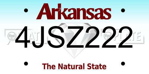 4JSZ222 Arkansas License Plate