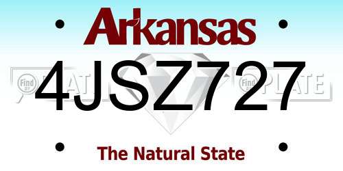 4JSZ727 Arkansas License Plate