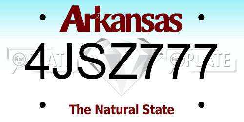 4JSZ777 Arkansas License Plate