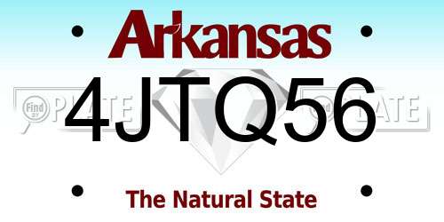 4JTQ56 Arkansas License Plate