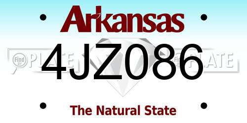 4JZ086 Arkansas License Plate
