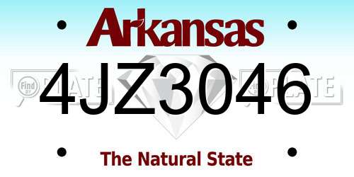 4JZ3046 Arkansas License Plate