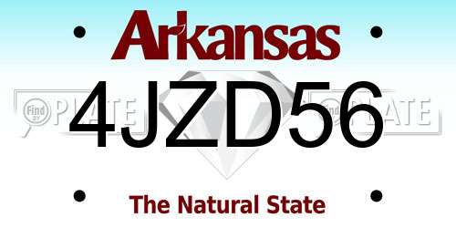 4JZD56 Arkansas License Plate
