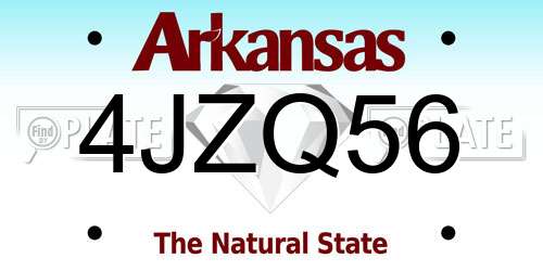 4JZQ56 Arkansas License Plate