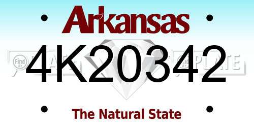 4K20342 Arkansas License Plate
