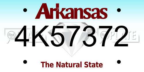 4K57372 Arkansas License Plate