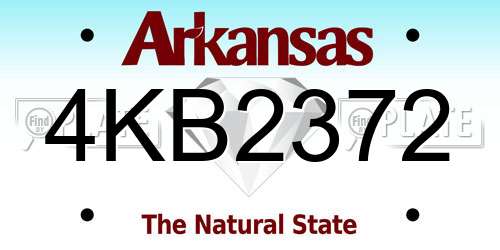 4KB2372 Arkansas License Plate
