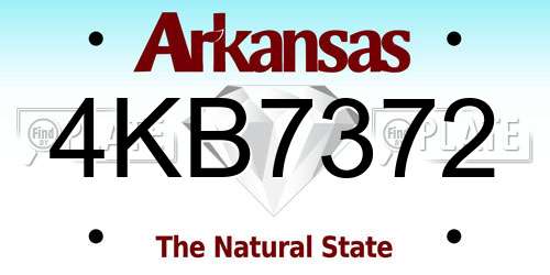 4KB7372 Arkansas License Plate