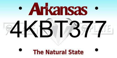 4KBT377 Arkansas License Plate