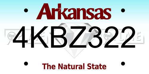 4KBZ322 Arkansas License Plate