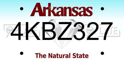 4KBZ327 Arkansas License Plate
