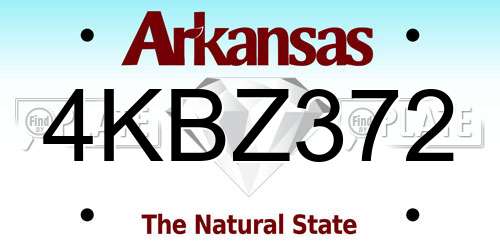 4KBZ372 Arkansas License Plate