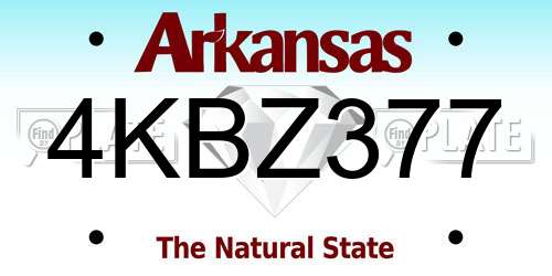 4KBZ377 Arkansas License Plate