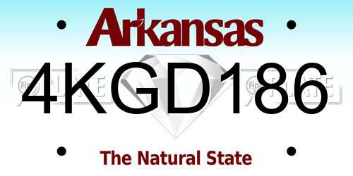 4KGD186 Arkansas License Plate