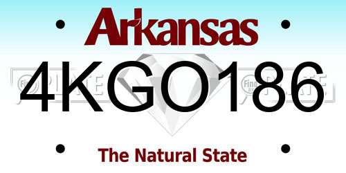 4KGO186 Arkansas License Plate