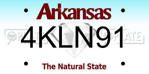 4KLN91 Arkansas License Plate