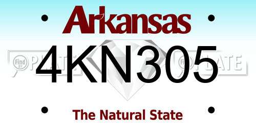 4KN305 Arkansas License Plate