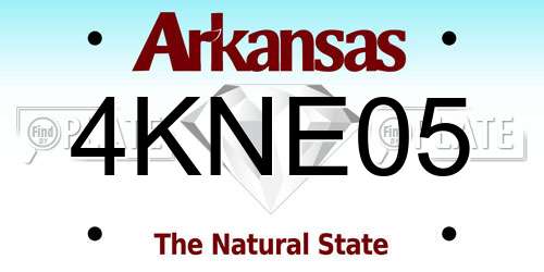 4KNE05 Arkansas License Plate