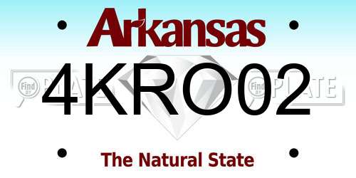 4KRO02 Arkansas License Plate