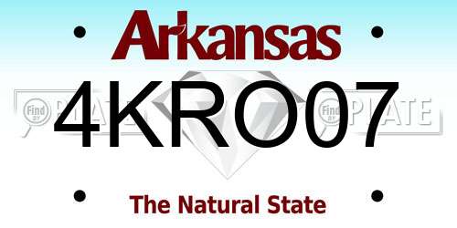 4KRO07 Arkansas License Plate