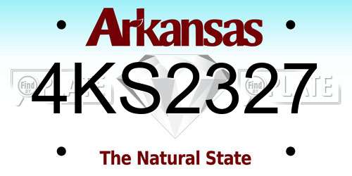 4KS2327 Arkansas License Plate