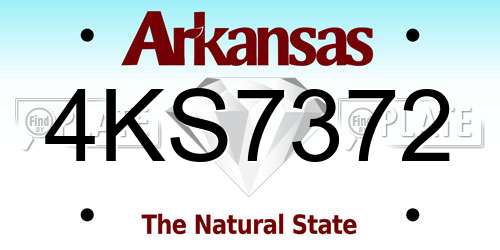 4KS7372 Arkansas License Plate