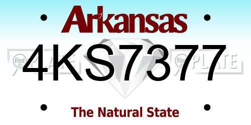 4KS7377 Arkansas License Plate