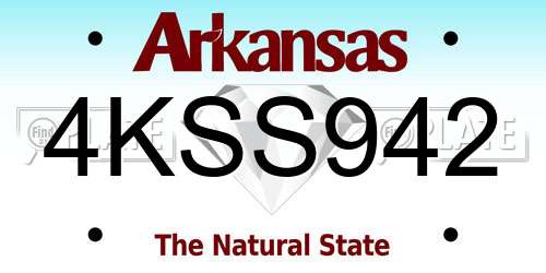 4KSS942 Arkansas License Plate